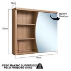 Armário Espelheira Com Porta E Nicho 70 Cm Es9680 Faem