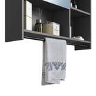 Armário Espelheira Para Banheiro 80cm Com 1 Porta 4 Nichos E