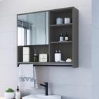 Armário Espelheira Para Banheiro 80cm Com 1 Porta 4 Nichos E