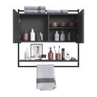 Armário Espelheira Para Banheiro 80cm Com 1 Prateleira Extern