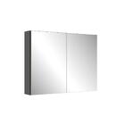 Armário Espelheira Para Banheiro Grafite 80x61,5cm Aurora Com