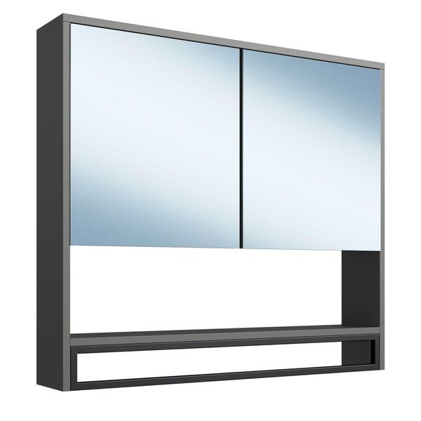 Armario Espelheira Suspenso 80 Cm 2 Portas E Toalheiro P1041