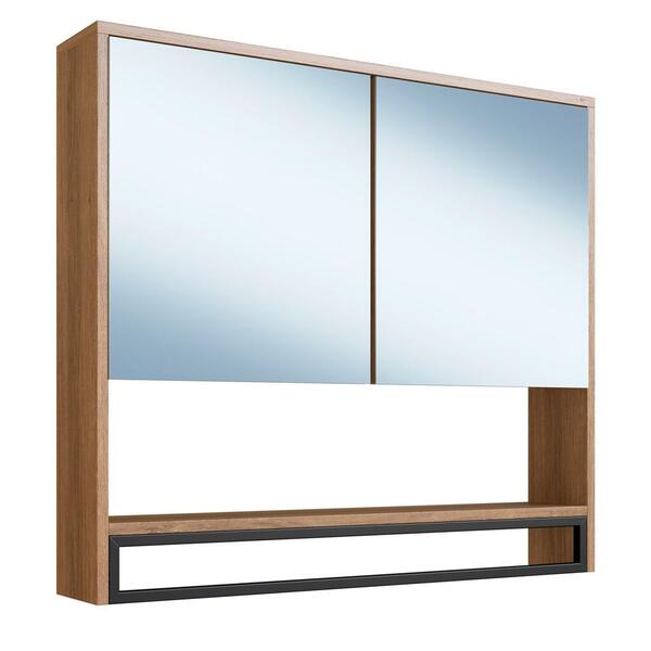 Armario Espelheira Suspenso 80 Cm 2 Portas E Toalheiro P1041