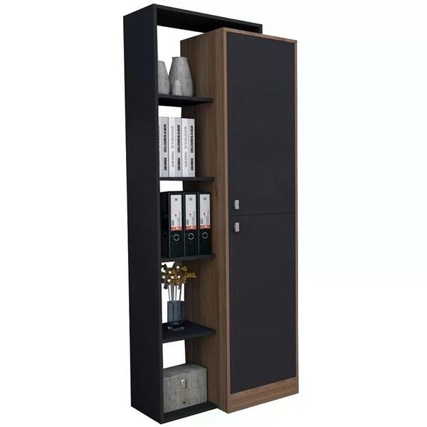 Armario Estante 02 Portas 05 Nichos Moove Est3001 Preto Casta