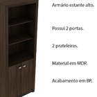 Armário Estante Alto Para Escritório Home Office Me4110 Mdp R