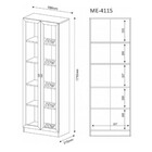 Armário Estante Alto Porta De Vidro Me4115 Mdp Carvalho G69 -