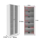 Armário Estante Com 2 Portas De Vidro Multimóveis Cr25069 Bra