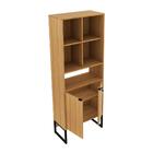 Armário Estante Com 2 Portas Multimóveis Cr25052 Amendoa/preto