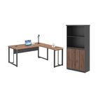 Armario Estante Com Mesa Em L Ocean Noce Preto