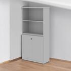 Armário Estante Com Prateleiras Doubler Cinza