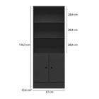 Armário Estante Livreiro Gamer 4095 Qmovi - Preto Fosco