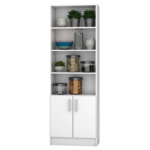 Armário Estante Multiuso Com 02 Portas Demi B03 Branco - Lyam