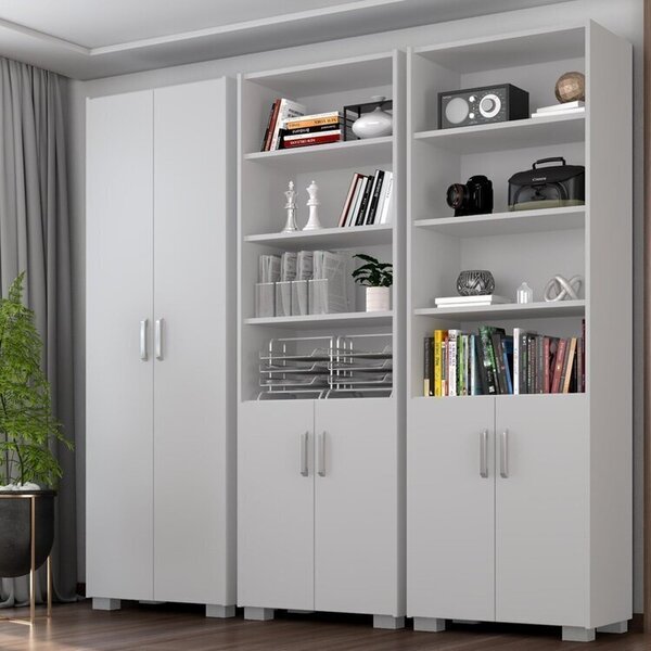 Armário Estante Multiuso Office Livreiro Com 6 Portas 181,5cm