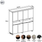 Armário Estante Para Escritório Com 8 Portas De Abrir E 2 Nic