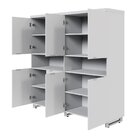 Armário Estante Para Escritório Com 8 Portas De Abrir E 2 Nic