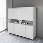 Armário Estante Para Escritório Com 8 Portas De Abrir E 2 Nic