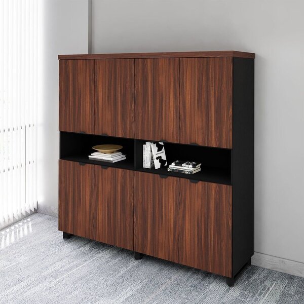 Armário Estante Para Escritório Com 8 Portas De Abrir E 2 Nic