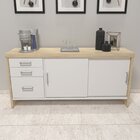 Armário Executivo E Funcional Para Escritório Baixo 2 Portas