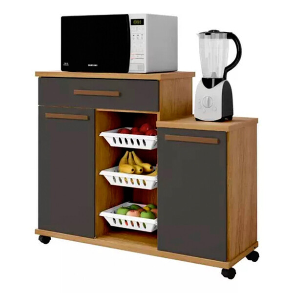 Armário Fruteira 2 Portas 3 Cestos 1 Gaveta Teresina Arte Móv