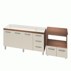 Armário Gabinete Balcão Para Pia 138 Cm Carina Balcão Multius