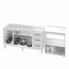 Armário Gabinete Balcão Para Pia 138 Cm Carina Balcão Multius