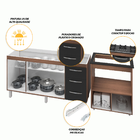 Armário Gabinete Balcão Para Pia 138 Cm Carina Balcão Para Co