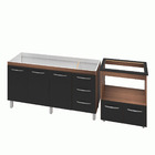 Armário Gabinete Balcão Para Pia 138 Cm Carina Balcão Para Co