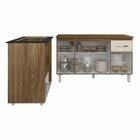 Armário Gabinete Camila 138 Cm Com Tampo Tampão E Balcão Evel