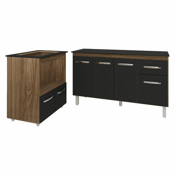 Armário Gabinete Camila 138 Cm Com Tampo Tampão E Balcão Evel