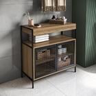 Armário Gabinete De Banheiro 80cm  Estilo Industrial Com 2 Po