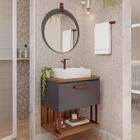 Armário Gabinete Duna 60cm Para Banheiro Com Cuba E Espelho L