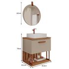 Armário Gabinete Duna 60cm Para Banheiro Com Cuba E Espelho L