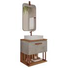 Armário Gabinete Duna 60cm Para Banheiro Com Cuba E Espelho M