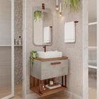 Armário Gabinete Duna 60cm Para Banheiro Com Cuba E Espelho M