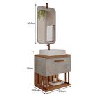 Armário Gabinete Duna 60cm Para Banheiro Com Cuba E Espelho M