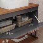 Armário Gabinete Duna 80cm Para Banheiro Ripado Com Cuba E Es