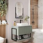 Armário Gabinete Frisê 60cm Para Banheiro Com Cuba E Espelho