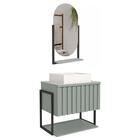 Armário Gabinete Frisê 60cm Para Banheiro Com Cuba E Espelho