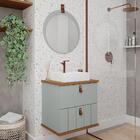 Armário Gabinete Milano 60cm Para Banheiro Com Cuba E Espelho