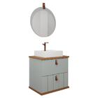 Armário Gabinete Milano 60cm Para Banheiro Com Cuba E Espelho