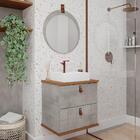 Armário Gabinete Milano 60cm Para Banheiro Com Cuba E Espelho