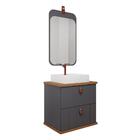 Armário Gabinete Milano 60cm Para Banheiro Com Cuba E Espelho