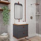 Armário Gabinete Milano 60cm Para Banheiro Com Cuba E Espelho