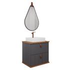 Armário Gabinete Milano 60cm Para Banheiro Com Cuba E Espelho