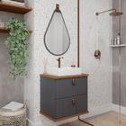 Armário Gabinete Milano 60cm Para Banheiro Com Cuba E Espelho