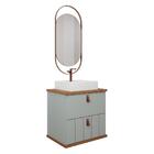 Armário Gabinete Milano 60cm Para Banheiro Com Cuba E Espelho