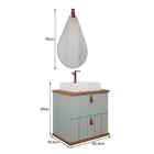 Armário Gabinete Milano 80cm Para Banheiro Com Cuba E Espelho