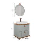 Armário Gabinete Milano 80cm Para Banheiro Com Cuba E Espelho