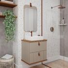 Armário Gabinete Milano 80cm Para Banheiro Com Cuba E Espelho