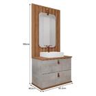 Armário Gabinete Milano 80cm Para Banheiro Ripado Com Cuba E